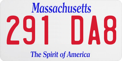 MA license plate 291DA8