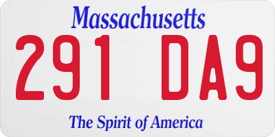 MA license plate 291DA9