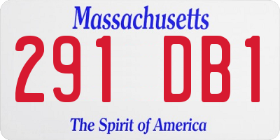 MA license plate 291DB1