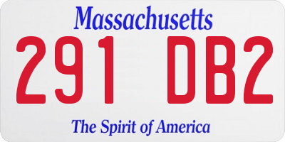 MA license plate 291DB2