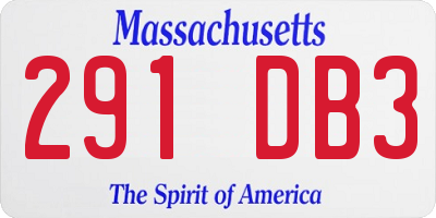 MA license plate 291DB3