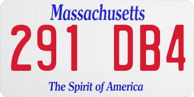 MA license plate 291DB4