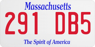 MA license plate 291DB5