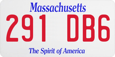 MA license plate 291DB6