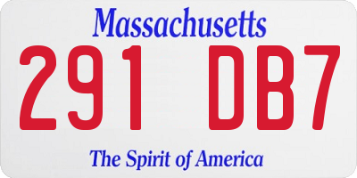 MA license plate 291DB7