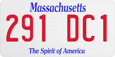MA license plate 291DC1
