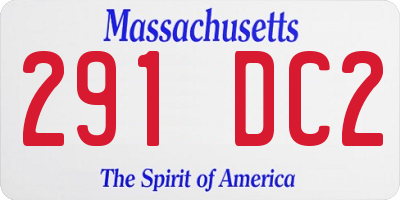 MA license plate 291DC2