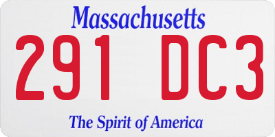 MA license plate 291DC3