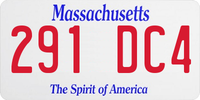 MA license plate 291DC4