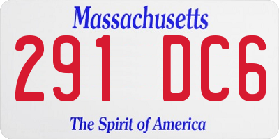 MA license plate 291DC6