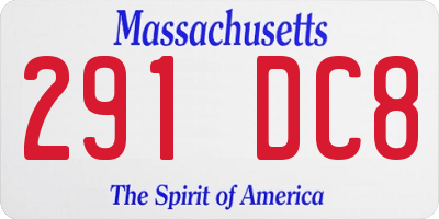 MA license plate 291DC8