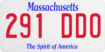 MA license plate 291DD0