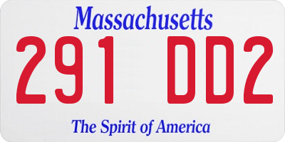 MA license plate 291DD2