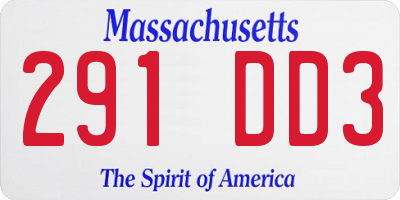 MA license plate 291DD3