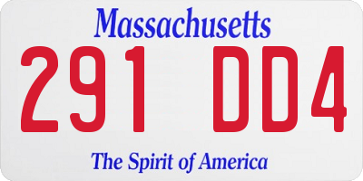 MA license plate 291DD4