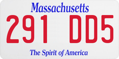 MA license plate 291DD5