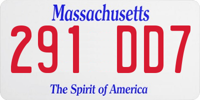 MA license plate 291DD7