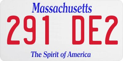 MA license plate 291DE2