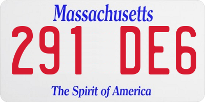 MA license plate 291DE6
