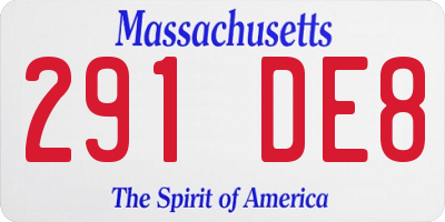 MA license plate 291DE8