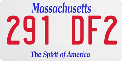 MA license plate 291DF2