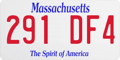 MA license plate 291DF4