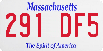 MA license plate 291DF5