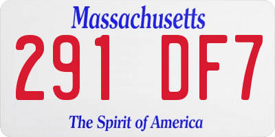MA license plate 291DF7