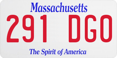MA license plate 291DG0