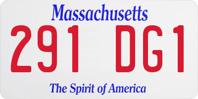 MA license plate 291DG1