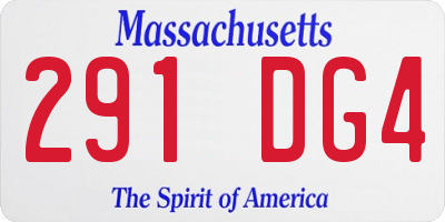 MA license plate 291DG4