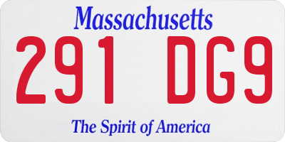 MA license plate 291DG9
