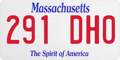 MA license plate 291DH0