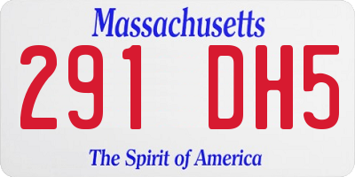 MA license plate 291DH5