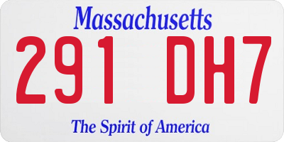 MA license plate 291DH7