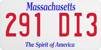 MA license plate 291DI3