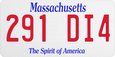 MA license plate 291DI4