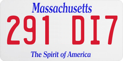 MA license plate 291DI7
