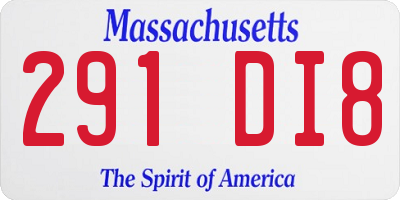 MA license plate 291DI8