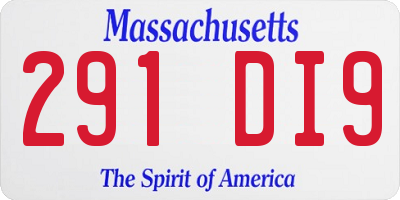 MA license plate 291DI9