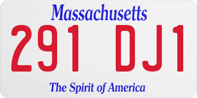 MA license plate 291DJ1