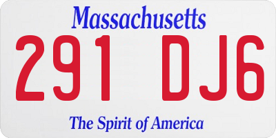MA license plate 291DJ6