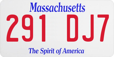 MA license plate 291DJ7