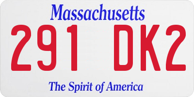MA license plate 291DK2