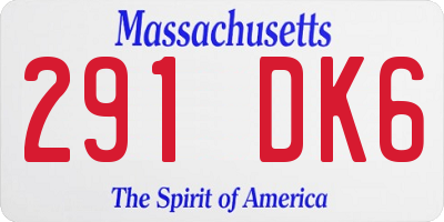 MA license plate 291DK6