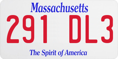 MA license plate 291DL3