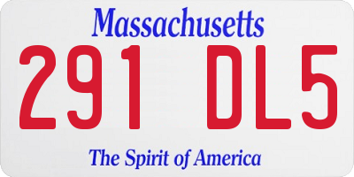 MA license plate 291DL5