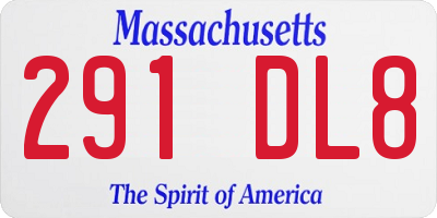 MA license plate 291DL8