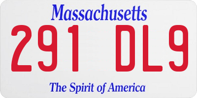 MA license plate 291DL9