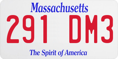 MA license plate 291DM3
